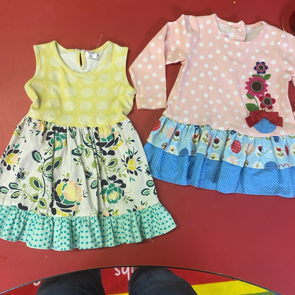 2 dresses Ricrac & Ruffles 24m